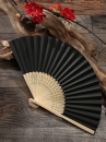 Quạt Giấy Xếp Trơn Màu Đen Giá Rẻ
