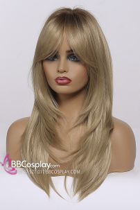 Tóc Dài Layer Màu Vàng Kim