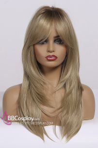 Tóc Dài Layer Màu Vàng Kim