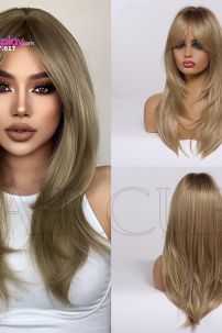 Tóc Dài Layer Màu Vàng Kim