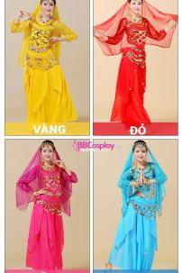 Đồ Cô Dâu Ấn Độ Vàng Tay Dài Váy Nhọn