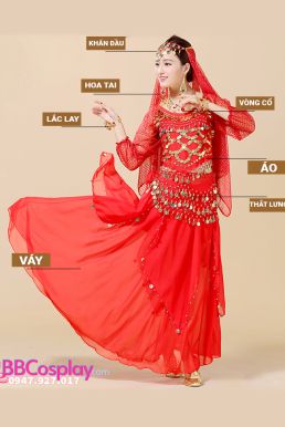 Trang Phục Cô Dâu Ấn Độ Vàng Tay Dài Váy Nhọn