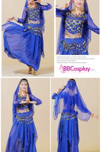 Đồ Cô Dâu Ấn Độ Xanh Nhạt Tay Dài Váy Nhọn