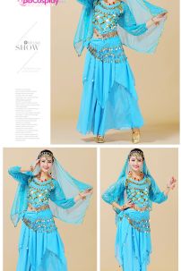 Đồ Cô Dâu Ấn Độ Xanh Nhạt Tay Dài Váy Nhọn