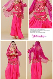 Đồ Cô Dâu Ấn Độ Hồng Sen Tay Dài Váy Nhọn