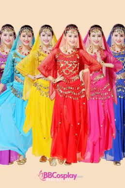 Trang Phục Cô Dâu Ấn Độ Hồng Sen Tay Dài Váy Nhọn