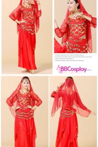 Đồ Cô Dâu Ấn Độ Đỏ Tay Dài Váy Nhọn