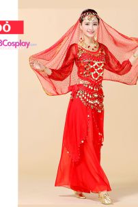 Đồ Cô Dâu Ấn Độ Đỏ Tay Dài Váy Nhọn