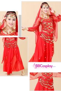 Đồ Cô Dâu Ấn Độ Đỏ Tay Dài Váy Nhọn