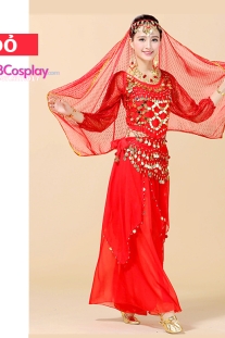 Trang Phục Cô Dâu Ấn Độ Đỏ Tay Dài Váy Nhọn