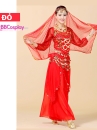 Trang Phục Cô Dâu Ấn Độ Đỏ Tay Dài Váy Nhọn
