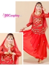 Trang Phục Cô Dâu Ấn Độ Đỏ Tay Dài Váy Nhọn
