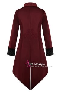 Vest Tuxedo Nhung Đỏ Đô 16-18Th Century