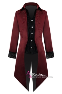 Vest Tuxedo Nhung Đỏ Đô 16-18Th Century