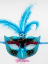 Mặt Nạ Nửa Trơn Có Lông Vũ - Màu Xanh Dương
