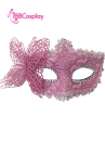 Mặt Nạ Nửa Mặt Ren Cài Bướm - Màu Hồng