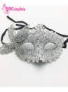 Mặt Nạ Nửa Mặt Ren Bướm Bạc