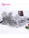 Mặt Nạ Nửa Mặt Ren Bướm Bạc