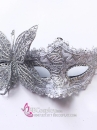 Mặt Nạ Nửa Mặt Ren Bướm Bạc