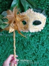 Mặt Nạ Cầm Tay - Vàng Cài Hoa Sang Trọng