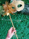 Mặt Nạ Cầm Tay - Vàng Cài Hoa Sang Trọng