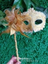 Mặt Nạ Cầm Tay - Vàng Cài Hoa Sang Trọng