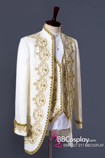Vest Hoàng Gia Trắng Vest Phục Hưng Cổ Điển