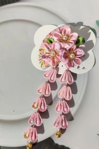 Kanzashi Phụ Kiện Cài Nhật Bản Nhiều Màu - Hồng