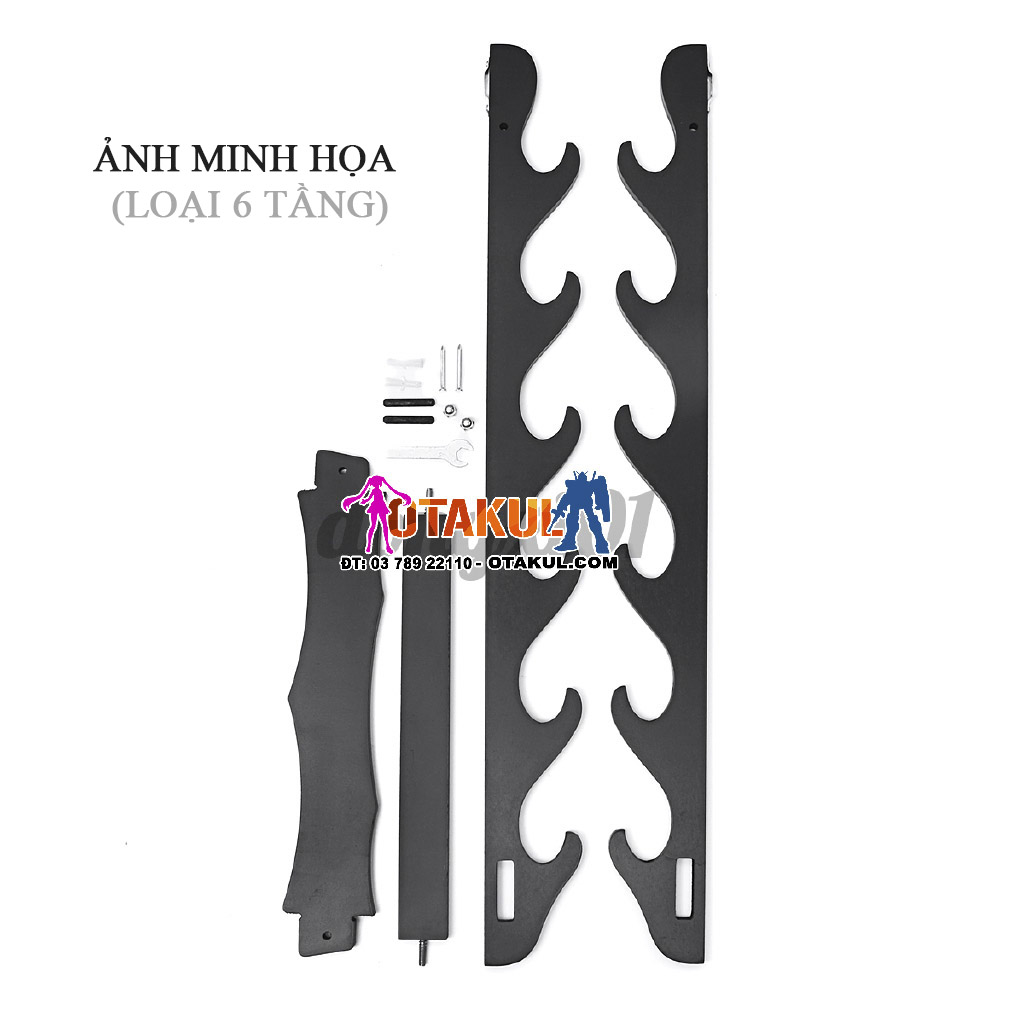 Giá Để Kiếm Gỗ Treo Tường 4 Tầng