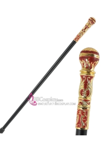 Gậy Quý Tộc Hoa Văn Sắc Nét Tinh Xảo Màu Đỏ Vàng