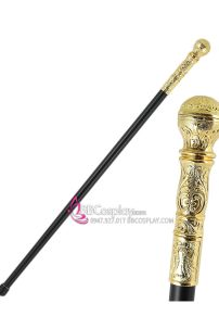 Gậy Quý Tộc Đầu Tròn Vàng Khắc Hoa Văn Đơn Giản