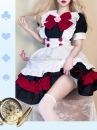 Đồ Nàng Hầu Maid Đen Đỏ Tạp Dề Trắng