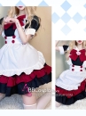 Đồ Nàng Hầu Maid Đen Đỏ Tạp Dề Trắng