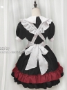 Đồ Nàng Hầu Maid Đen Đỏ Tạp Dề Trắng