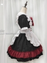 Đồ Nàng Hầu Maid Đen Đỏ Tạp Dề Trắng