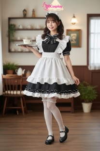 Đồ Nàng Hầu Maid Đen Tạp Dề Trắng