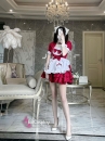 Đồ Nàng Hầu Maid Đỏ Tạp Dề Trắng Kèm Nhiều Nơ