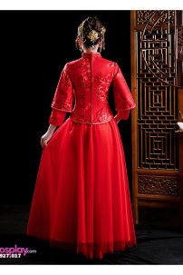 Hỷ Phục Tân Nương Đơn Giản - Thêu Hỷ Vàng Trên Áo