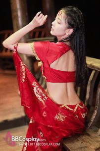 Đồ Công Chúa Ba Tư Thêu Khổng Tước - Màu Đỏ