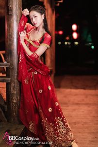 Đồ Công Chúa Ba Tư Thêu Khổng Tước - Màu Đỏ