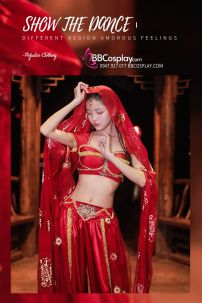 Đồ Công Chúa Ba Tư Thêu Khổng Tước - Màu Đỏ