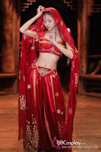 Đồ Công Chúa Ba Tư Thêu Khổng Tước - Màu Đỏ