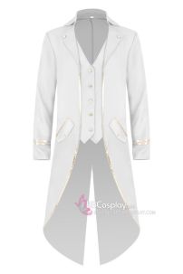 Vest Hoàng Tử Trắng Đuôi Tôm Viền Vàng