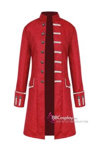 Vest Nam Châu Âu Napoleon Màu Đỏ Tươi Vest Thuyền Trưởng Hook