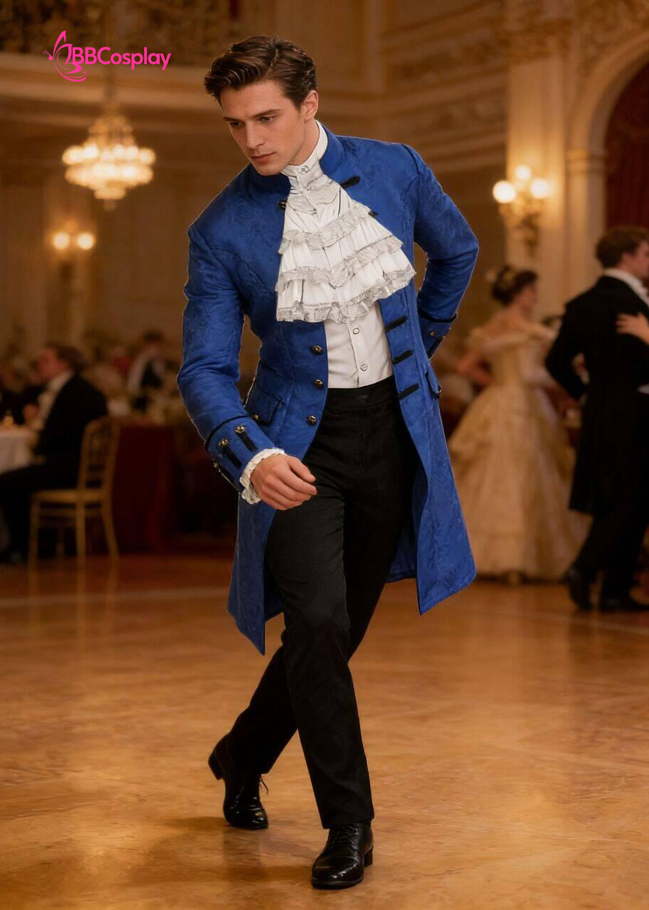 Vest Nam Châu Âu Napoleon Màu Xanh Dương 18Th Century