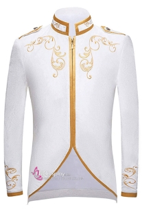 Vest Hoàng Tử Trắng Viền Vàng Vest Nam Tước