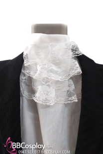 Bèo Cổ Áo Trắng Ren 3 Tầng - Có Giả Áo