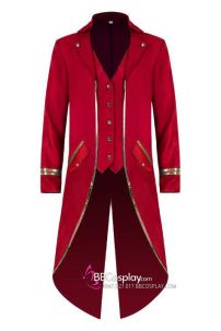 Vest Tuxedo Hoàng Tử Đỏ Viền Vàng