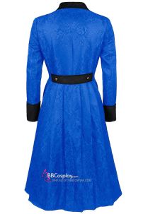 Áo Khoác Công Tước Dáng Dài Xanh Cổ Nhung Đen