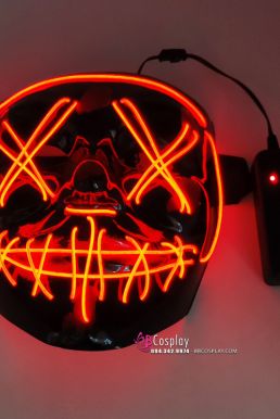 Mặt Nạ Halloween Có Đèn Led Vàng Điện Tử Dùng Pin